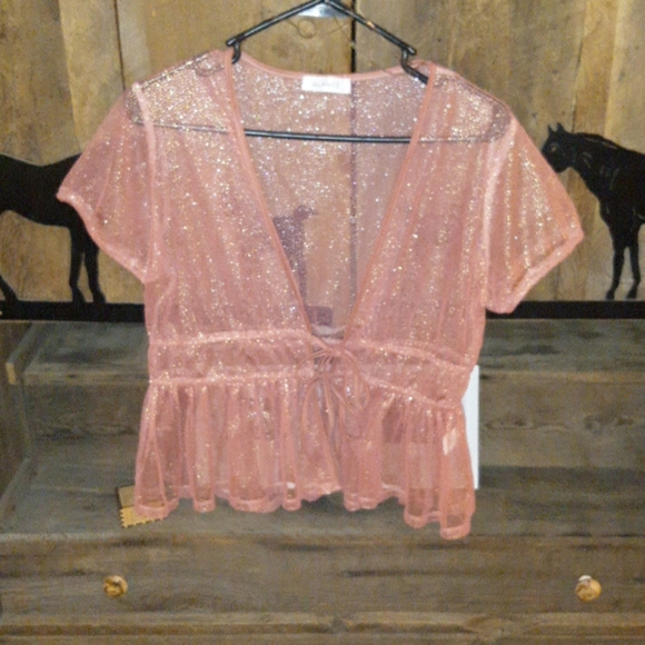 Glance Tops - Glance sheer sparkly top